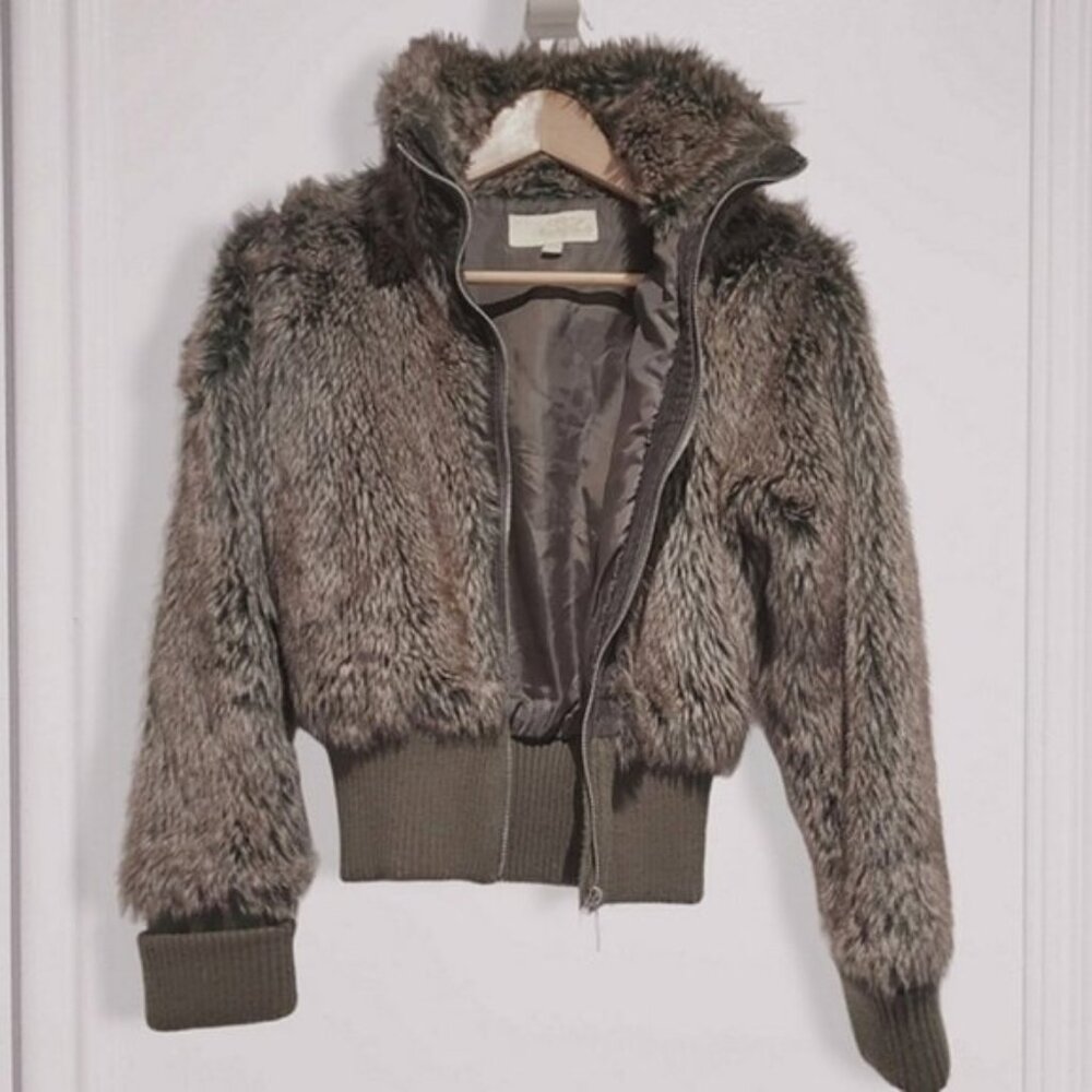 Vintage Teddy Faux Fur Bomber Jacket